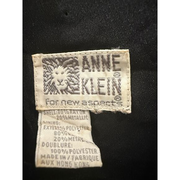 Rare Vintage 80s Anne Klein Metallic Floral Shell Top Hong Kong Sz M - Picture 3 of 10